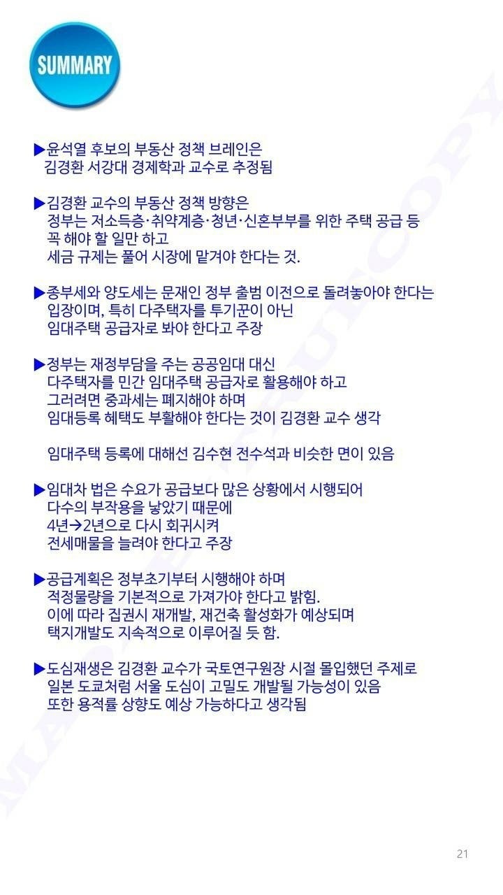 윤석열후보의 부동산정책