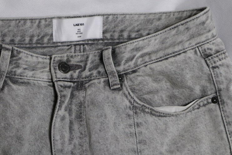  LAB101 TOM LIGHT GREY FRONT LINE SLIT STONE WASHING 무신사에서 구매한 후기