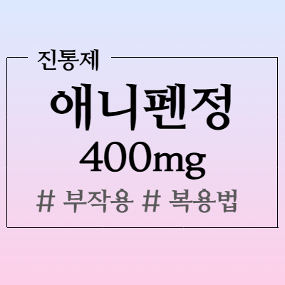  애니펜정 400mg 소염진통제 부작용과 성분 복용법 체크해 보겠습니다