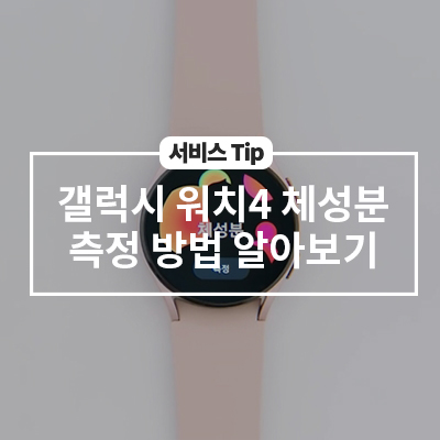  갤럭시 워치4 체성분(BIA) 측정 방법 알아보기