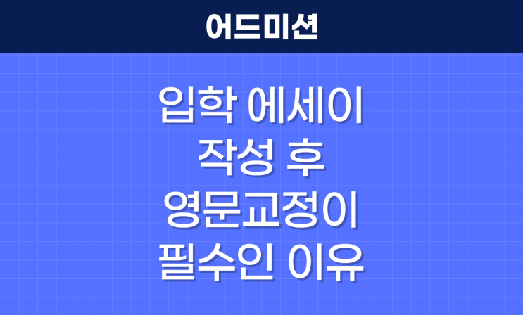  입학 에세이 작성 후 영문교정이 필수인 이유