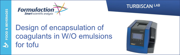 분산안정성 유화안정성 Application Design of coagulant encapsulation in O-W emulsion for tofu1