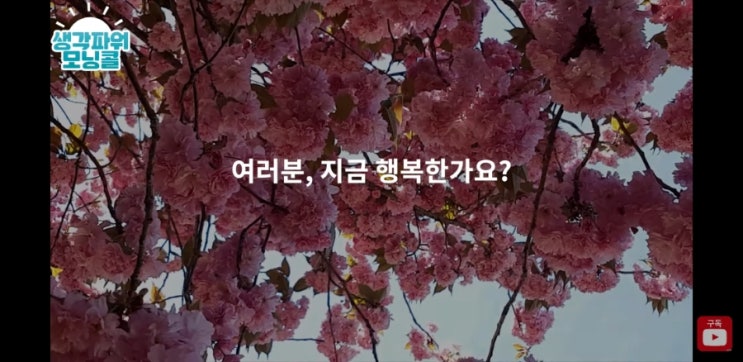 [생각파워 모닝콜 day94] 여러분 지금 행복한가요?