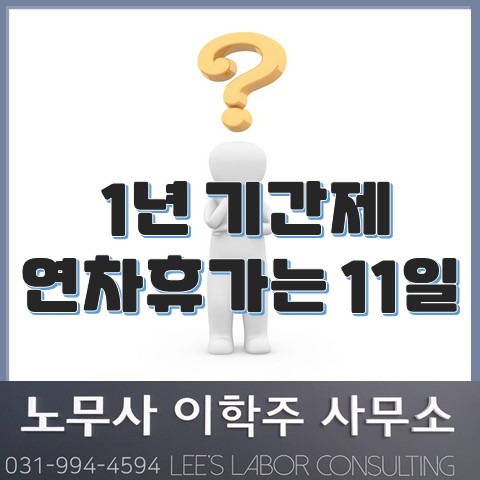 [핵심노무관리] 1년 기간제 근로자의 연차휴가는? (고양노무사, 고양시노무사)