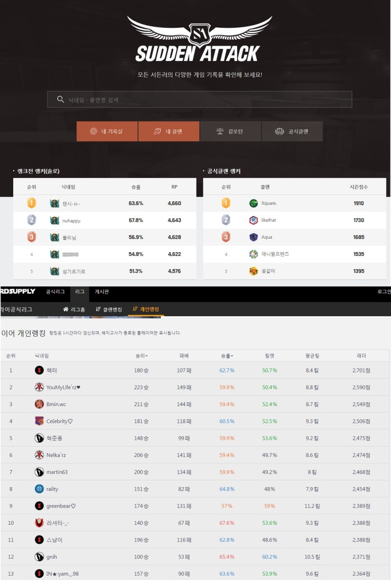 서든 전적 병영수첩부터 서플라이까지 대표사이트3개 정리 : 네이버 블로그