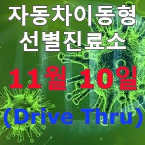 [11월 10일] 코로나19 드라이브스루(자동차이동형 선별진료소) 운영현황