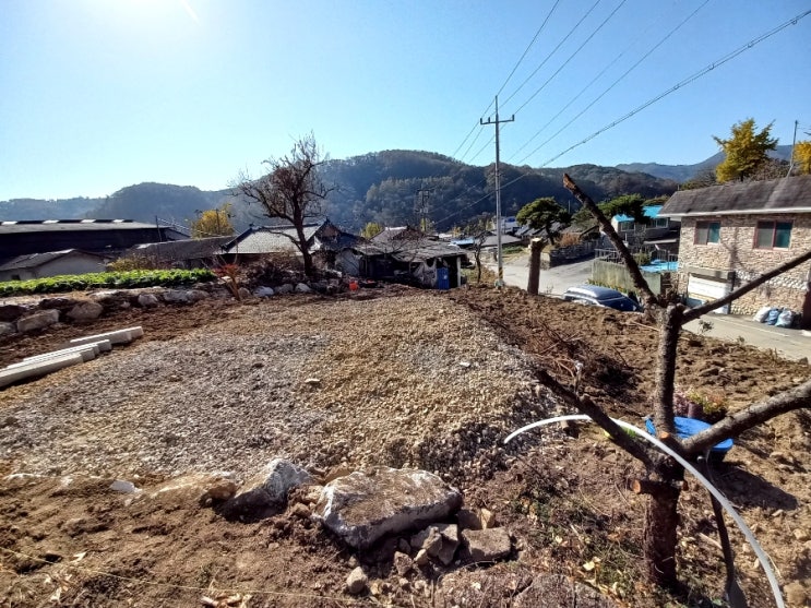  셀프 정원 시공 평탄화,돌쌓기 작업