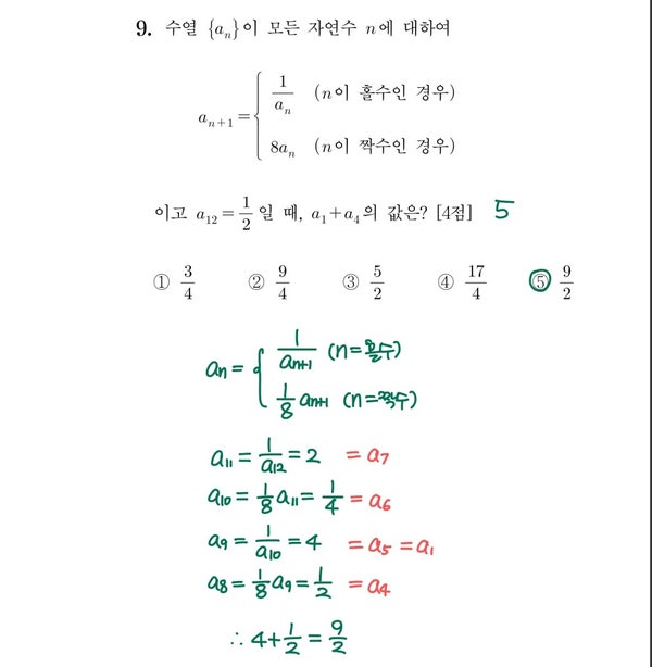 2021학년도 수능 9번 풀이 2021학년도 수능 9번 풀이