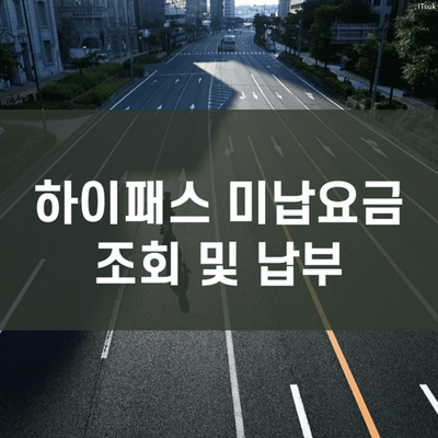  하이패스 미납요금 조회 후 납부하기