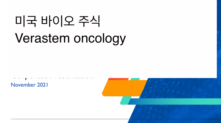 [미국주식] 2021.11.11 Verastem oncology (VSTM)_1st visit, RAF/MEK, FAK, KRAS G12V, G12C 돌연변이 비소세포폐암, LGSOC