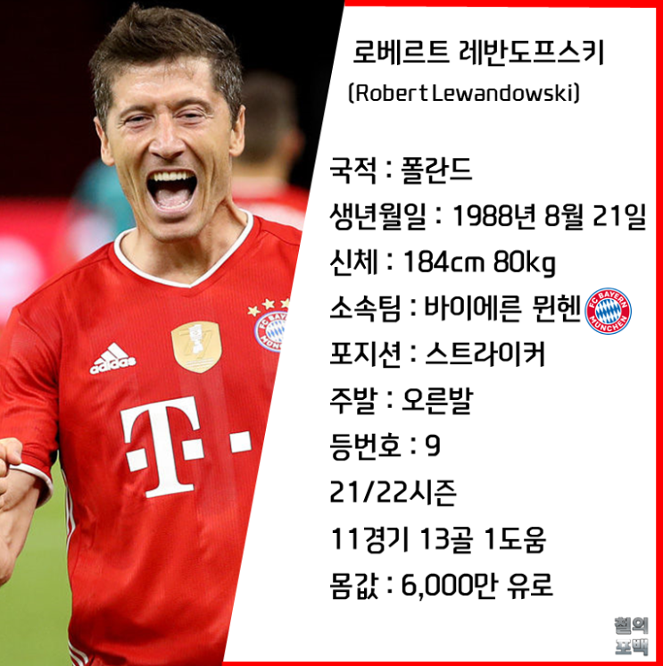 [선수분석] 바이에른 뮌헨의 폭격기 로베르트 <b>레반도프스키</b>!!!
