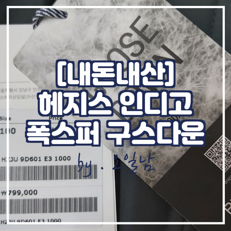  [내돈내산] 헤지스 인디고 폭스퍼 구스다운 구매