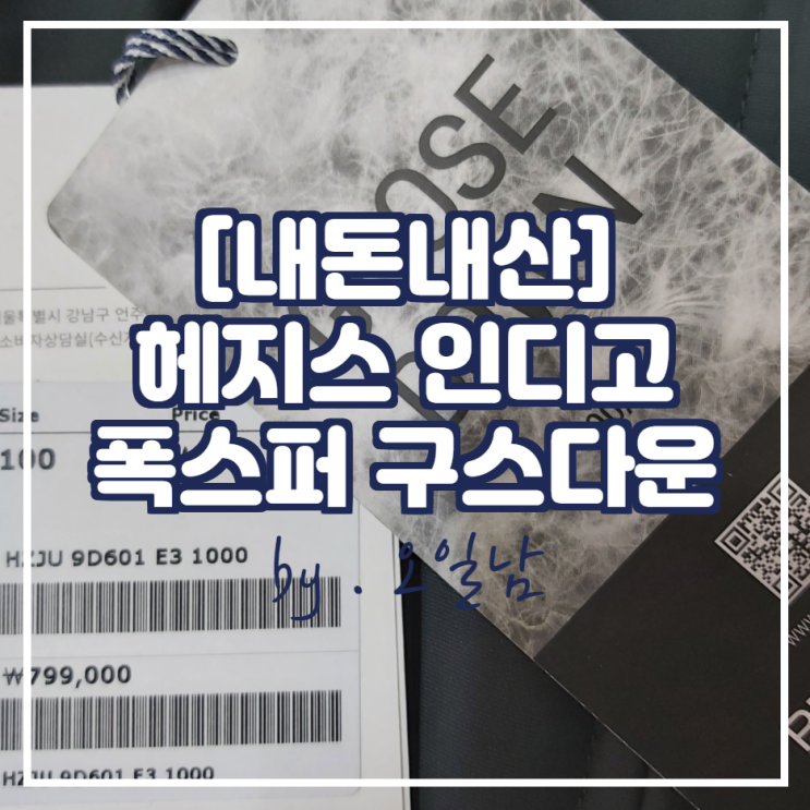 [내돈내산] 헤지스 인디고 폭스퍼 구스다운 구매