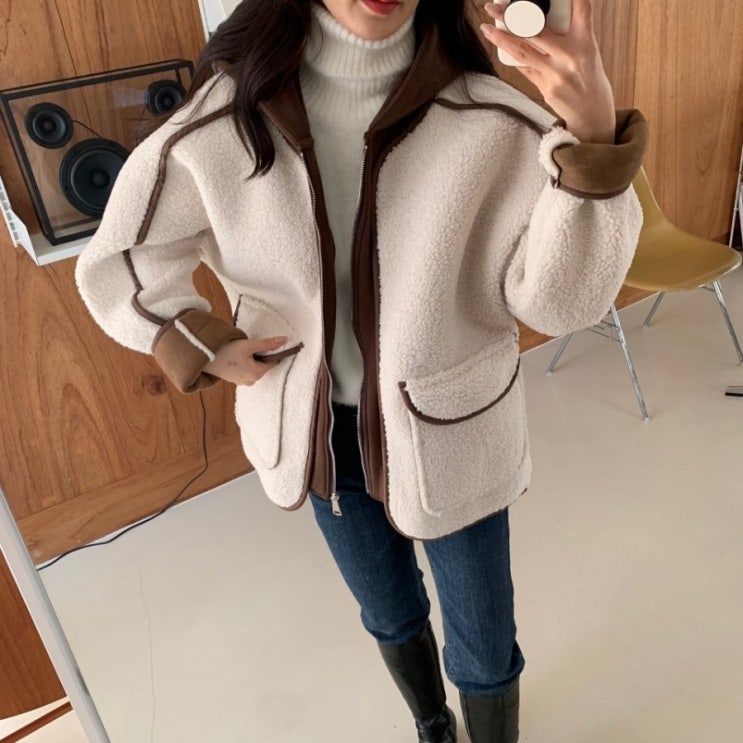  무료배송/여성 후드 뽀글이 집업 점퍼