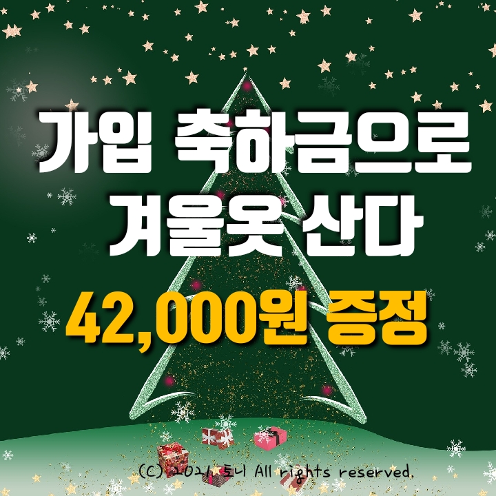 (11월) 회원가입 축하금으로 겨울옷 산다 42,000원 증정. 앱테크 추천