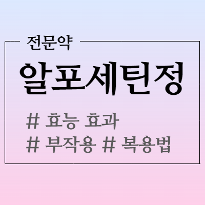  알포세틴정 뇌기능개선제 효능과 복용법 알아볼까요?