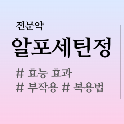 알포세틴정 뇌기능개선제 효능과 복용법 알아볼까요?