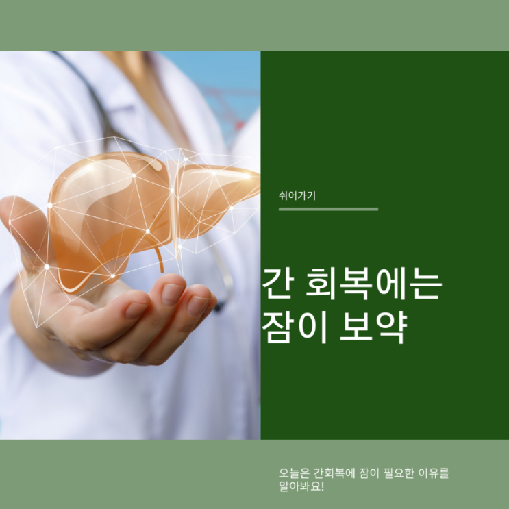 간 회복!!! 간이 안좋을때 증상이 나타나면  잠으로 회복하자.