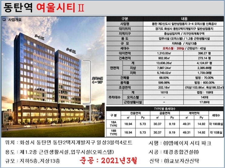  동탄역 여울시티 오피스텔