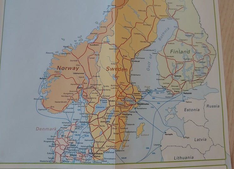 [꿀팁] 유레일 기차지도 (노르웨이, 스웨덴, 핀란드)