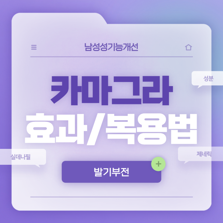  카마그라 효과 및 복용법 【#제네릭 #성분 #안전성 #주의사항】