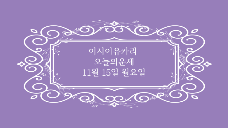  이시이유카리 오늘의 운세11월15일 월요일