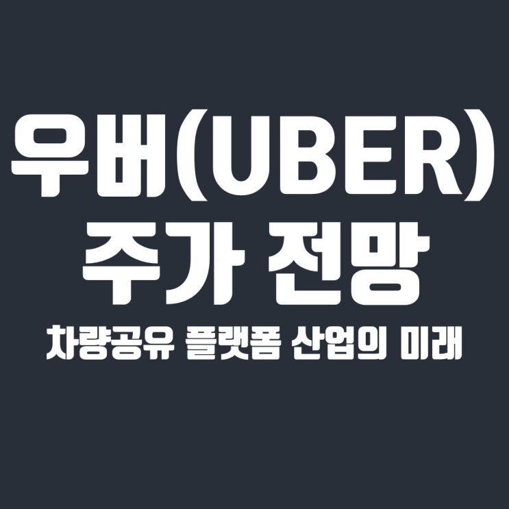  우버(UBER) 주가 전망 : 차량공유 플랫폼 산업의 미래