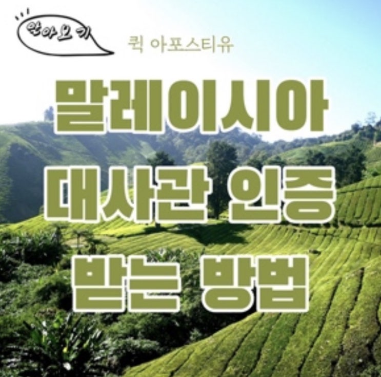  말레이시아 대사관인증 퀵아포스티유에서 받는방법