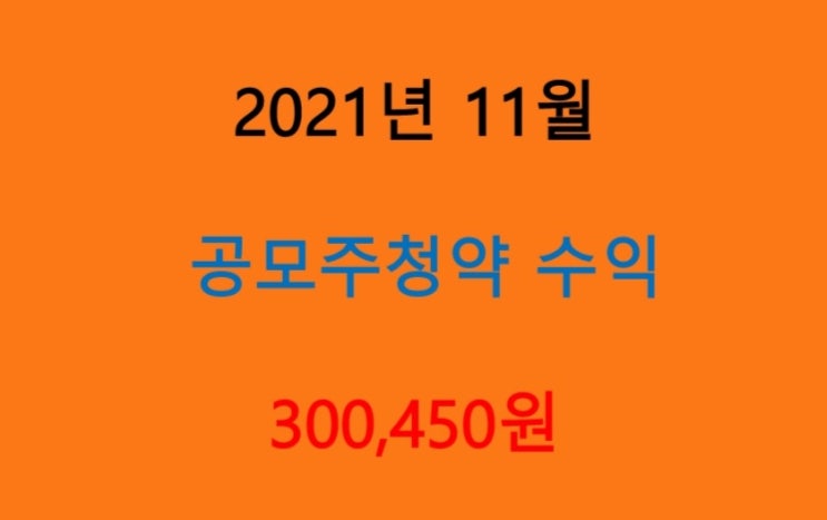  2021년 11월 공모주청약 수익