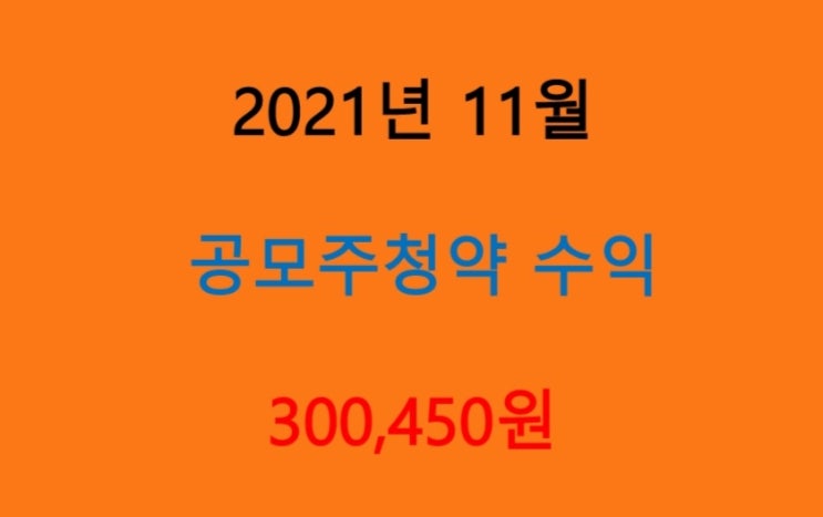 2021년 11월 공모주청약 수익