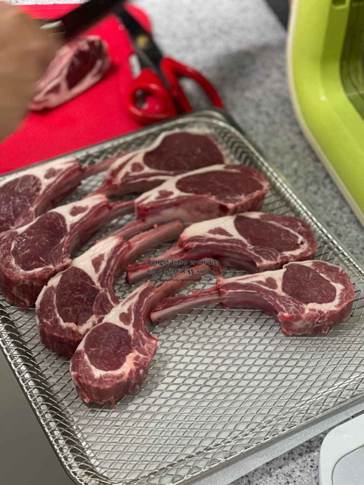  양갈비 프랜치 랙 에어프라이어로 굽기 (돌핀 양갈비)