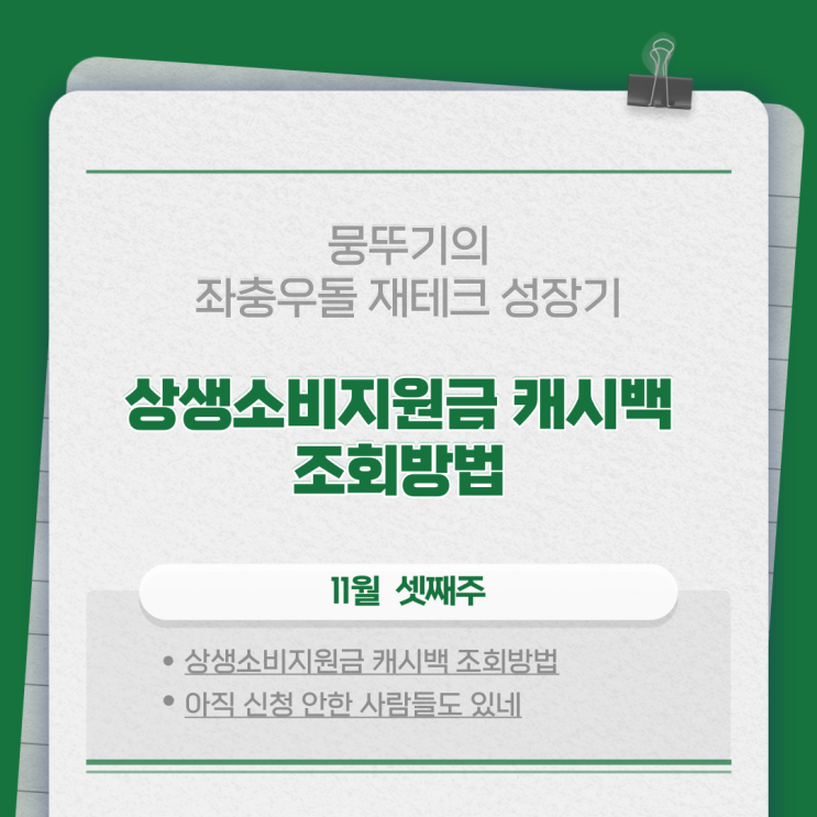 상생 소비지원금 캐시백 조회 방법(15일 캐시백 지급!!)