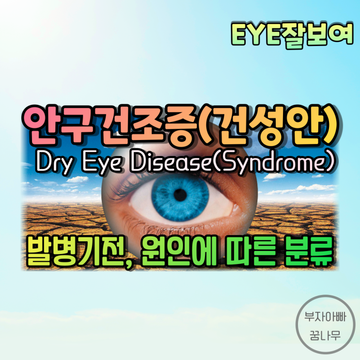 [EYE잘보여] 안구건조증, 건성안(Dry Eye Disease, Dry Eye Syndrome) (1) - 왜 생기는지? 어떤 것들이 있는지? : 병태생리 및 발병기전과 분류