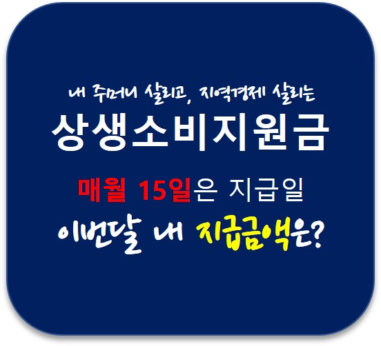  상생소비지원금 지급일, 지급금액 문자 받으셨나요?(매월 15일)
