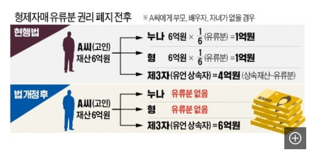 형제자매의 '유류분 상속 권리' 없어진다