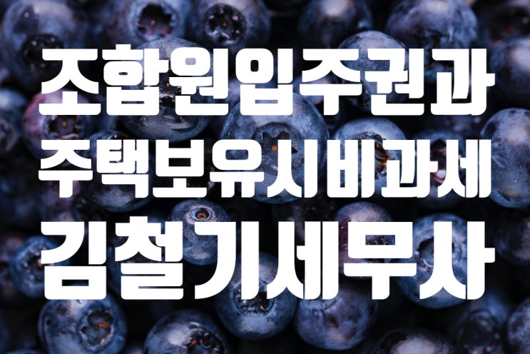[양도세 구리시 남양주 세무서] 조합원입주권과 주택을 보유 시 주택 양도 비과세