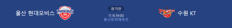  [KBL 프리뷰] 211116_울산모비스 vs 수원KT