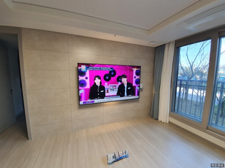  군산벽걸이tv설치 더샵 무타공티비