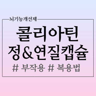  콜리아틴정 & 연질캡슐 뇌기능개선제 올바른 복용법과 효능 알아봅시다