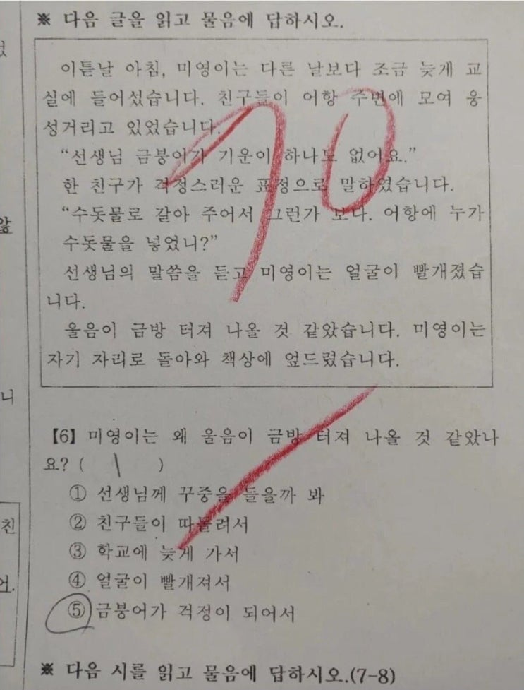 논란중인 초등학교 문제...