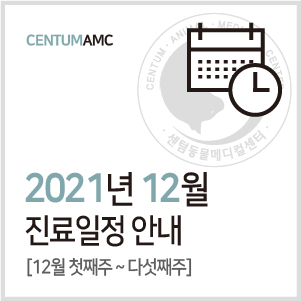  [진료일정]2021년 12월 진료 안내 (수영역 2번 출구 센텀동물메디컬센터)
