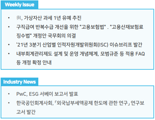 조세통람 주간 브리핑 - 2021년 11월 1주