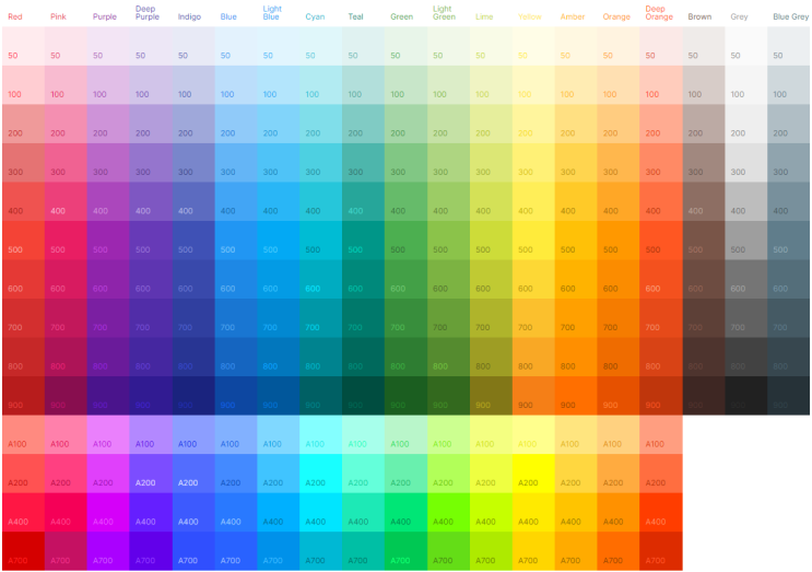 안드로이드 스튜디오 | Material design color code