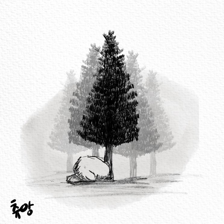  아이패드드로잉)나무를 그려보았다(feat. 프로크리에이트로 시작하는 아이패드 드로잉 책을 보고)