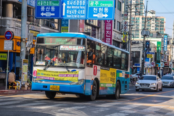  대통운수(하남) 마을버스 1번[하남공영차고지-둔촌동역] 대우 NEW BS090 NGV 2013(경기 75자 8402)