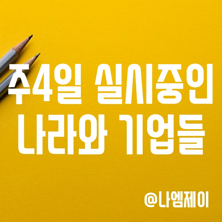 심상정 이재명 공약 - 주4일제 근무 중인 나라와 기업들 심상정 이재명 공약 - 주4일제 근무 중인 나라와 기업들