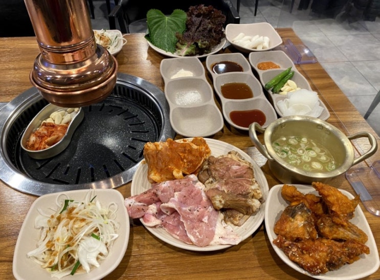  울산 무한리필/닭갈비+닭곰탕+치킨+음료+주류를 무한으로 즐기는 맛집! 사계진미숯불닭갈비 명촌점!