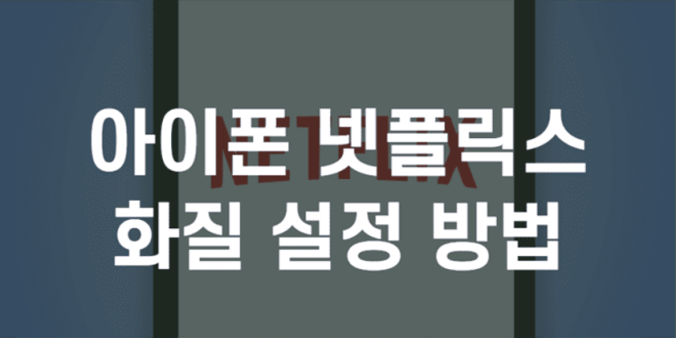  아이폰 넷플릭스 화질 설정하기
