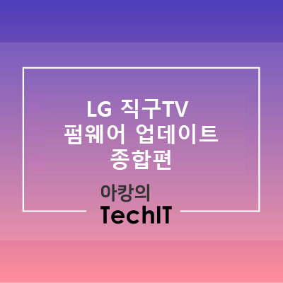  LG 해외 직구 TV 펌웨어 업데이트하는 방법(LG 직구티비 펌웨어 업데이트)