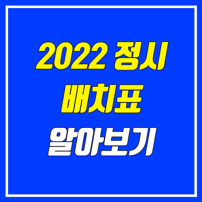 2022 정시 배치표 & 수능 배치표, 합격예측 (유웨이, 메가스터디, 진학사, 이투스 모지, 대성)